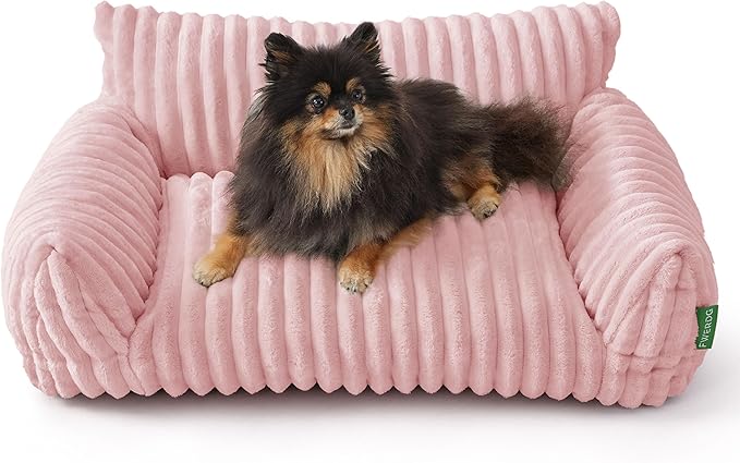 Cute Couch Bed for Pets, Supportive Cat Sofa for Indoor Cats, Medium Dog Sofa Bed for Medium Dogs, Pink, 30 inches