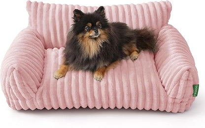 Cute Couch Bed for Pets, Supportive Cat Sofa for Indoor Cats, Medium Dog Sofa Bed for Medium Dogs, Pink, 30 inches