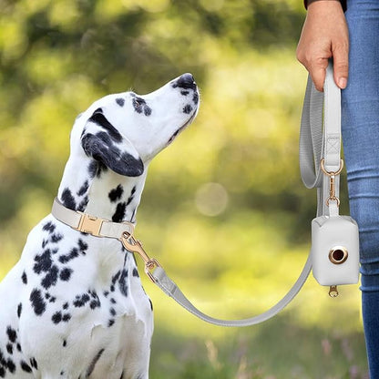 PET ARTIST Soft PU Leather Dog Collar for Large Dogs, Bright & Classic Nylon Padded Durable Dog Collar Leather with Quick Release Metal Buckle Adjustable for Male Dogs, Neck Fit 16-27"