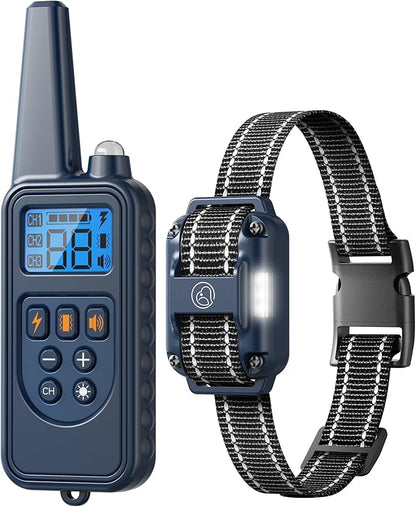 Heaflex Electronic Dog Collar with Remote, 2600ft Waterproof Dog Training Collar for Smal Medium Large Dogs, Beep, Vibration, Shock (1-99) Modes, LED Light, for 5-120Lbs Dogs