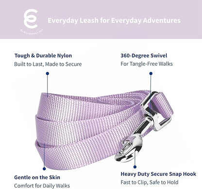 Blueberry Pet Essentials Lavender Dog Leash for X-Small -5' * 3/8" Dogs | Heavy Duty Nylon Lead | Lightweight Puppy & Cat Leash for Walking & Training