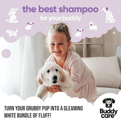 White Dog Shampoo by Buddycare | Brightening and Whitening Shampoo for Dogs | Deep Cleansing, Fresh Scented | with Aloe Vera and Pro Vitamin B5 (50.72oz)