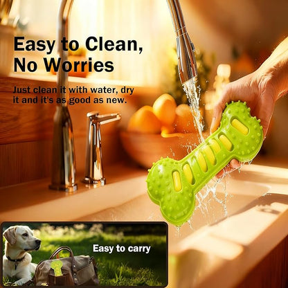 Interactive Dog Chew Sound Toy, Made of TPR Material, is bite-Resistant and Durable. It can be Used for Dog Teeth Cleaning and Training, and is an Ideal Toy for Dogs.（Green）