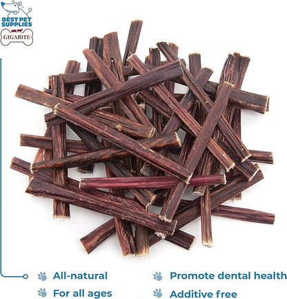 GigaBite Single Ingredient All Natural Free Range Bully Treats and Chews - Bully Sticks/Bladder Sticks/Beef Esophagus by Best Pet Supplies - Esophagus Sticks (6 Inch), Pack of 80
