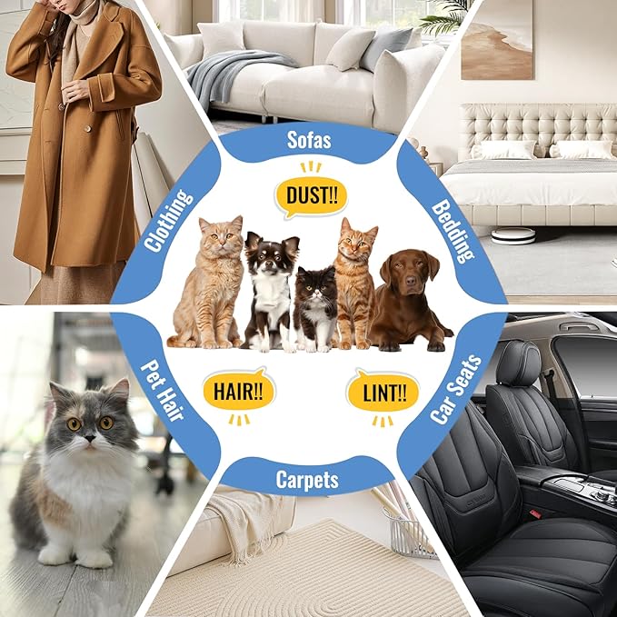 2 PCS Pet Hair Removal Glove for Dogs and Cats Reusable Newly Upgraded Five-Finger Electrostatic Pet Cat Dog Hair Remover Non-Slip Dog Hair Remover Tool for Couch, Clothing, Car Seat,Carpet