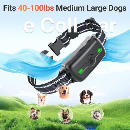 Dog Training Collar, Dog Shock Collar with Remote Control, Electric Shock Collar with 4 Training Modes, IP68 Waterproof Rechargeable e Collar for Large Medium Dogs with Beep Shock and Security Lock