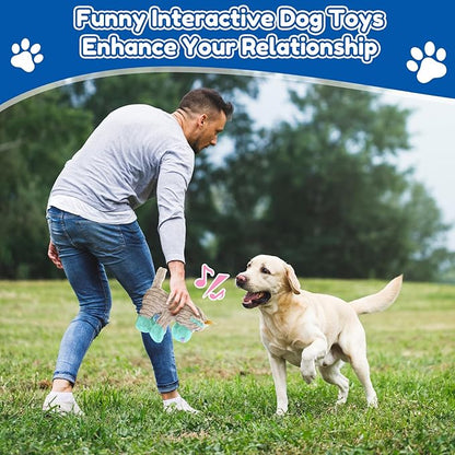 Dog Toys, Interactive Dog Squeaky Toys, Tough Crinkle Stuffed Animal Chew Toy for Small, Medium, Large Breeds, Plush Toy to Keep Them Busy, Pet Toys for Dogs