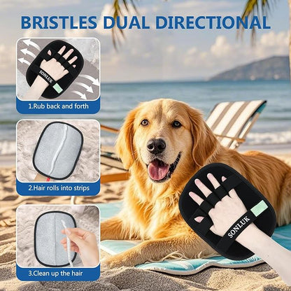 sonluk 2PCS Pet Hair Removal Glove for Dogs&Cats,Upgraded 5-Finger Electrostatic Pet Hair Remover,Reusable Magic Brush Hair Remover Glove for Laundry,Carpets,Sofa Gaps and Car Seats