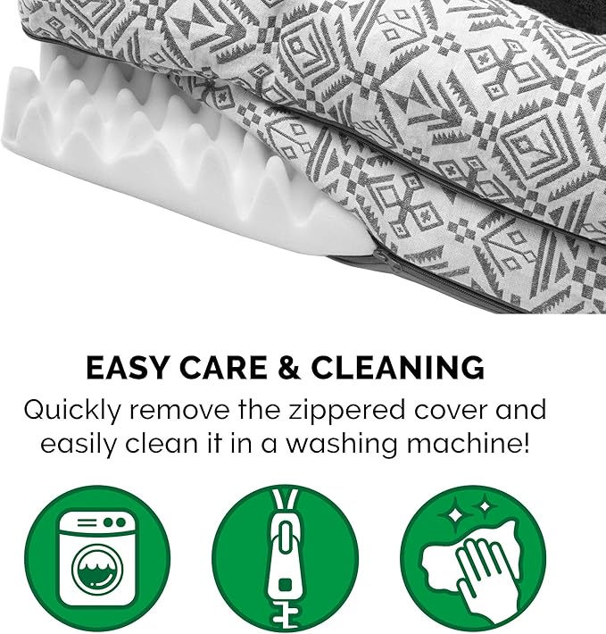 FurHaven Soft, Orthopedic Foam Sofa Dog Bed with Washable & Removable Cover - Plush/Woven - Boulder Gray, Dogs Up to 35 lbs - Medium