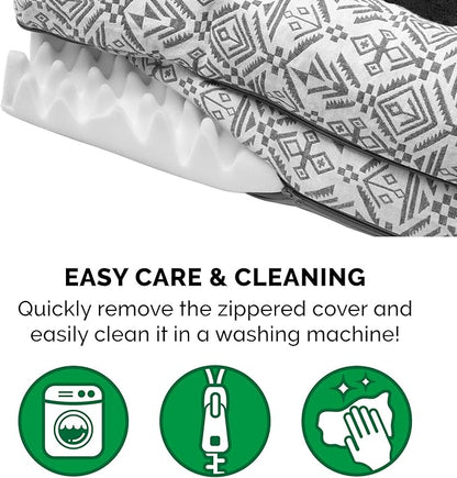 FurHaven Soft, Orthopedic Foam Sofa Dog Bed with Washable & Removable Cover - Plush/Woven - Boulder Gray, Dogs Up to 35 lbs - Medium