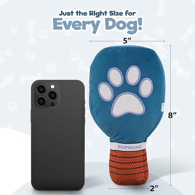 PUPROAR Pickleball Dog Toy – Valentines Day& Birthday Dog Toy Present & Pickleball Gift, Plush Pickle Ball Paddle with Interactive Squeaker & Crinkle, Funny Puppy Gift