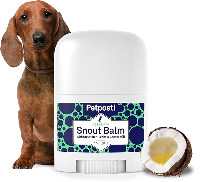 Petpost | Snout Balm for Dogs - Nourishing Snout Soother Balm Heals Dry Dog Noses with Moisturizing Ingredients - Organic Coconut Oil, Jojoba Oil, and Shea Butter 0.64 oz.