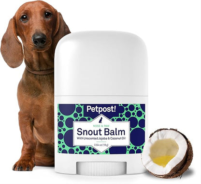 Petpost | Snout Balm for Dogs - Nourishing Snout Soother Balm Heals Dry Dog Noses with Moisturizing Ingredients - Organic Coconut Oil, Jojoba Oil, and Shea Butter 0.64 oz.