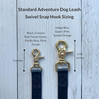 DJANGO Adventure Dog Leash – Strong, Comfortable, and Stylish Dog Leash with Solid Brass Hardware and Padded Handle - Designed for Outdoor Adventures and Everyday Use (Sunset Orange)