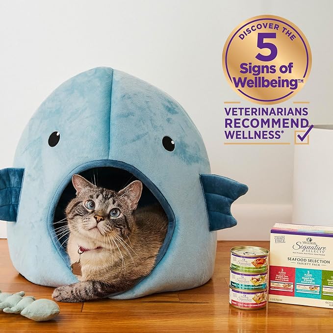 Wellness CORE Signature Selects Shredded Adult Wet Cat Food, Natural, Protein-Rich, Grain Free, 5.3 Ounce, 12 Pack (Chicken & Beef Entree)
