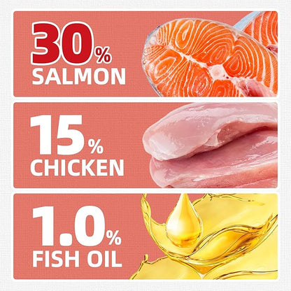 Just Try 16 OZ Salmon Cat Treats for Indoor Cats, Crunchy Training Treats Dental Care Omega 3 for Cats Joint Support & Skin Coat Health
