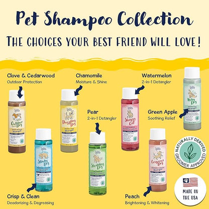 Bobbi Panter Dog Shampoo - Made in USA - All Natural Formula for Deep Nourishing and Cleasing - Concentrated 20:1 for Professional Groomers - Light Chamomile Scent, 13 Oz