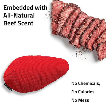 Playology Dog Toys | Plush Toy Crinkle Egg for Dogs | Jumbo Beef Scented Toy - Easy to Clean and Made from Non Toxic Materials