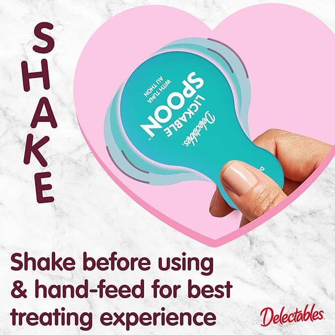 Delectables Lickable Spoon Handheld Wet Cat Treats Made with Real Chicken & Tuna, Creamy Puree, Mess Free, Quick & Easy, Grain-Free, No Added Fillers, No Added Preservatives, Variety Pack, 32ct