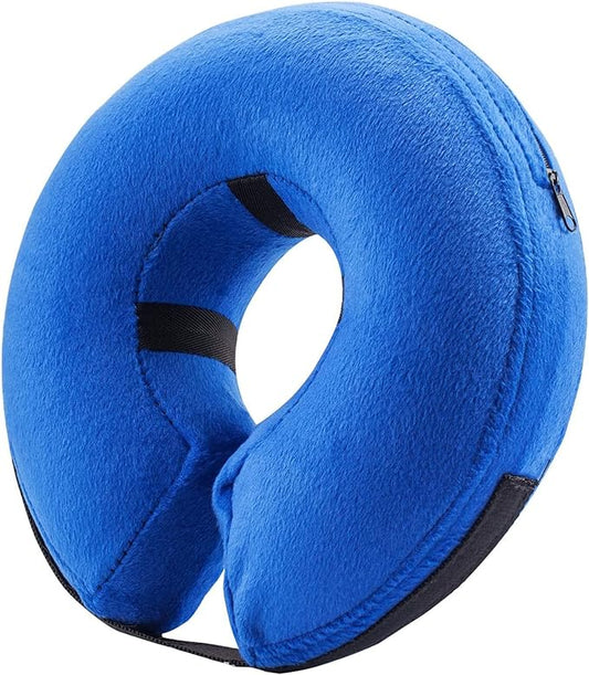 BENCMATE Inflatable Dog Cone Collar Alternative, Soft Dog Cone for Small Medium Large Dogs and Cats, Neck Recovery ECollar Donut Collar After Surgery (Medium, Blue)
