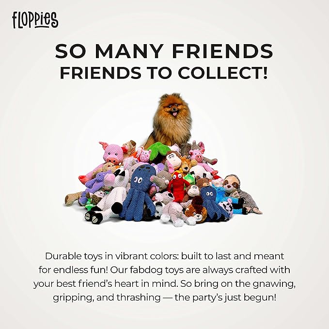 fabdog Floppies Plush Dog Toys - Cute Holiday-Themed Squeaky Dog Toy - Best Squeak Toy for All Breeds | Ideal Large Skeleton