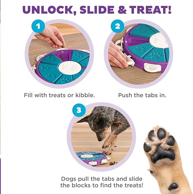 Outward Hound by Nina Ottosson Dog Twister – Interactive Treat Puzzle Enrichment Toy, Level 3 Advanced