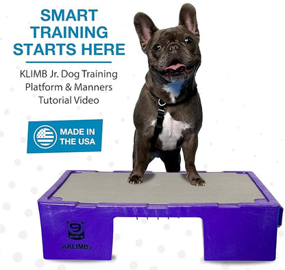 Blue-9 KLIMB Jr. Professionally Designed Dog Training Platform and DIY Guide for Behavior Basics, Made in The USA, Purple