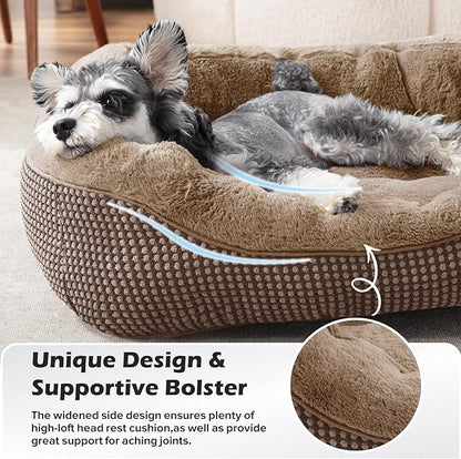 INVENHO Dog Bed Medium Size, Orthopedic Warming Soft Calming Sleeping Durable with Anti-Slip Bottom