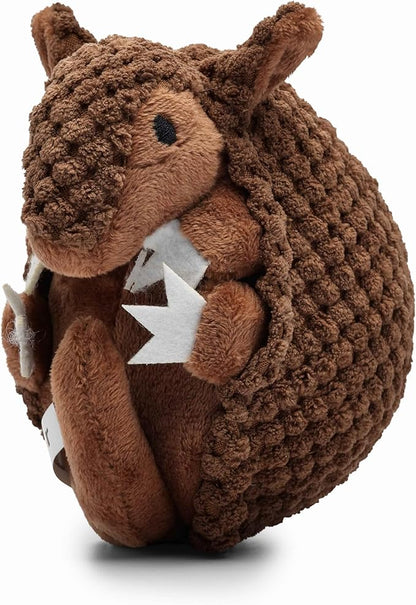 Flourish Pets 3 in 1 Multi-Layer Chew Toy for Active Dogs | Non-Toxic BPA Free Double Stitched Soft Fabric Exterior Dog Toys | Long-Lasting Dog Plush Toys – Large Armadillo 7"