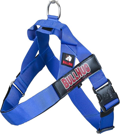 BULLHUG Adjustable Dog Harness– No Pull, No Choke – for English Bulldogs, French Bulldogs, Pugs & Broad-Chested Breeds – Easy, Safe Walks (Royal Blue, Large)
