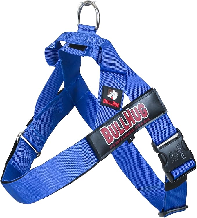 BULLHUG Adjustable Dog Harness– No Pull, No Choke – for English Bulldogs, French Bulldogs, Pugs & Broad-Chested Breeds – Easy, Safe Walks (Royal Blue, XL)