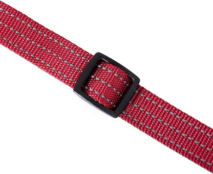 Mile High Life Dog Collar | Nylon Reflective Dog Collars | Light Weight Puppy Collars | Red Dog Collars for Medium Dogs (Solid Red, Medium)