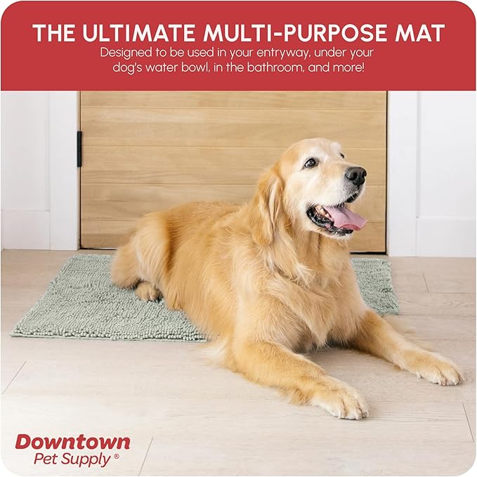 My Doggy Place Dog Mud Mat, 36" x 26" Light Gray – Thick Microfiber Entry Rug for Snow, Mud & Salt – Absorbent, Quick-Dry, Washer-Safe & Non-Slip, Large