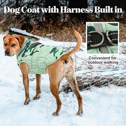 Lelepet Warm Dog Winter Coat Dog Coats for Small Dogs Waterproof Dogs Jacket with Harness Built in Reflective Cold Weather Coats Windproof Zip-Up Winter Fleece Vest Snowsuit Chihuahua XS