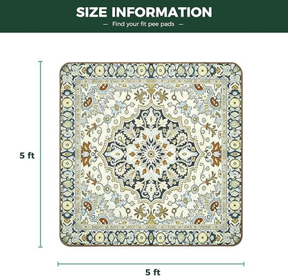 FXW Washable Pee Pads for Dogs, Puppy Pads with Super Absorbent, Specifically Designed for Rollick/Homeplus 24inch 8 Panels Dog Playpen, 63" Square, Boho Beige, 1 Pack