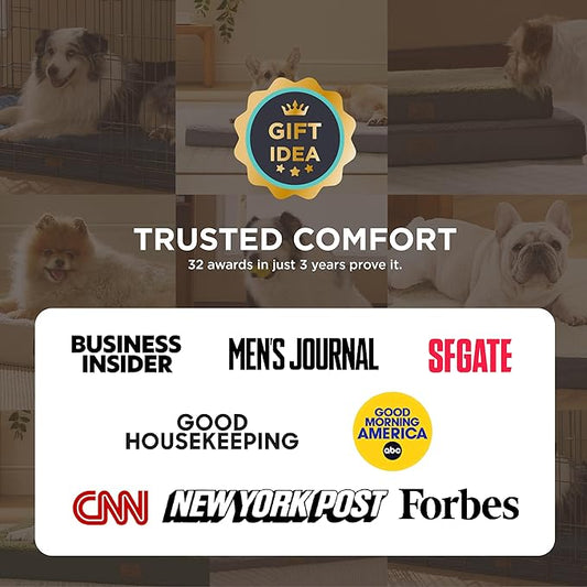 Bedsure XL Dog Bed for Crate - Large Comfy Flat Pet Beds with Removable Washable Cover, Orthopedic Egg Crate Foam Crate Mat, Suitable for Pet Up to 90 lbs