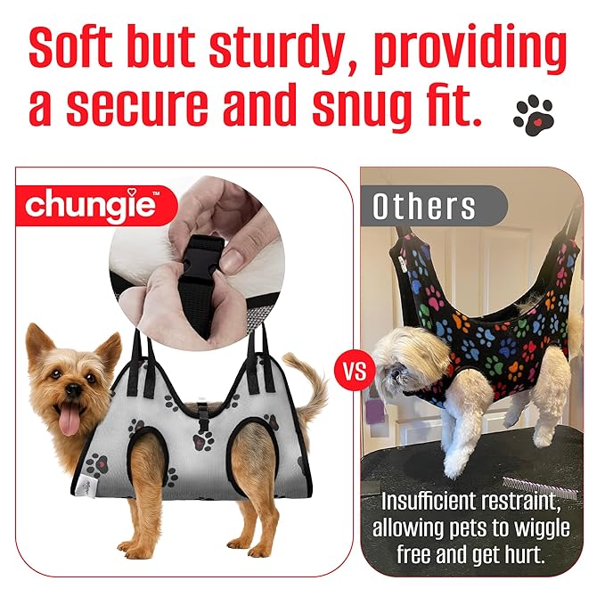 Dog Grooming Hammock for Cats – Pet Restraint for Nail Trimming with Pet Nail Clipper – Dog Sling for Grooming, Pet Hammock for Nail Cutting & Grooming Harness (Legs Spacing: 3.9-8.9”)/Max W:12lb)