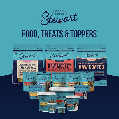 Stewart Wild Salmon Dog Treats, 9.5 oz, ~190 Pieces, Freeze Dried Raw, Single Ingredient, 65% Protein Training Treats or Meal Topper in a Resealable Tub, Grain Free, Gluten Free