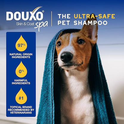 DOUXO® Skin & Coat SPA - Ultra-Safe Oatmeal Dog Shampoo, 16 fl oz, Cleans and Deeply Hydrates The Skin, Leaves The Coat Soft and Radiant, Skin-Friendly Formula