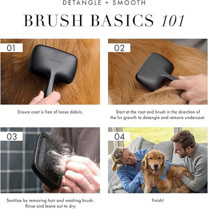 Tweezerman Dog and Cat Slicker Brush for Pets, Grooming Brush with Coated Bristles to Prevent Scratching and Ergonomic Handle