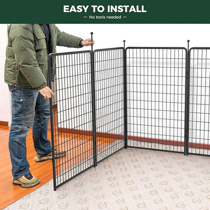 FXW Rollick Unleashed Dog Playpen for Indoor, Yard, RV Camping, 50 inch 8 Panels for Large Dogs, Black│Patented