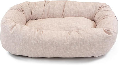 Majestic Pet 52 Inch Bagel Calming Dog Bed Washable – Cozy Soft Round Dog Bed with Spine Support for Dogs to Rest Their Head - Fluffy Donut Puppy Mat 52x35x11 (Inch) X-Large – Pink