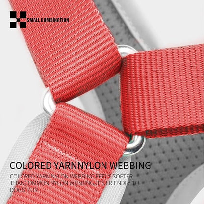 Adjustable Dog Harness with Handle, Padded Comfort,Small, Medium and Large Dogs (Watermelon Red, XL)