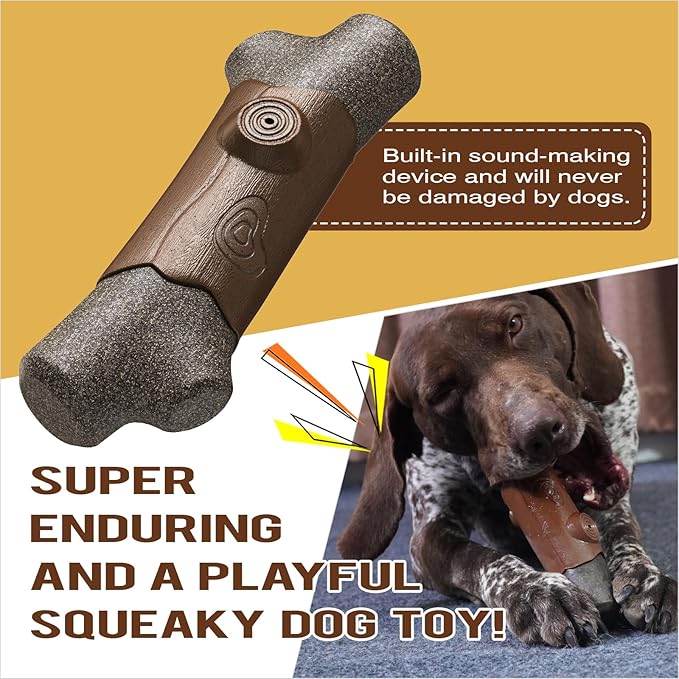 TLKNG Large Size Indestructible Squeaky Dog Chew Toy for Medium/Large Aggressive Chewers Breed Dogs Durable Squeak Bone Teething Crate Toys Indoor/Outdoor