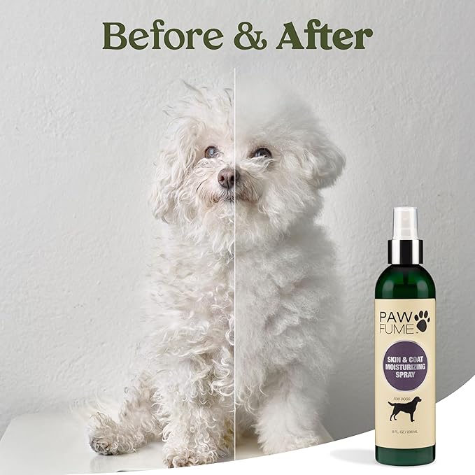 PAWFUME Skin & Coat Detangler Spray for Dogs, 2-Pack – Soothe Dry, Itchy Coats Quickly – Non-Toxic Chamomile & Oat Formula, Essential Fatty Acids & Vet-Certified – Dog Detangler Spray Dematting Care