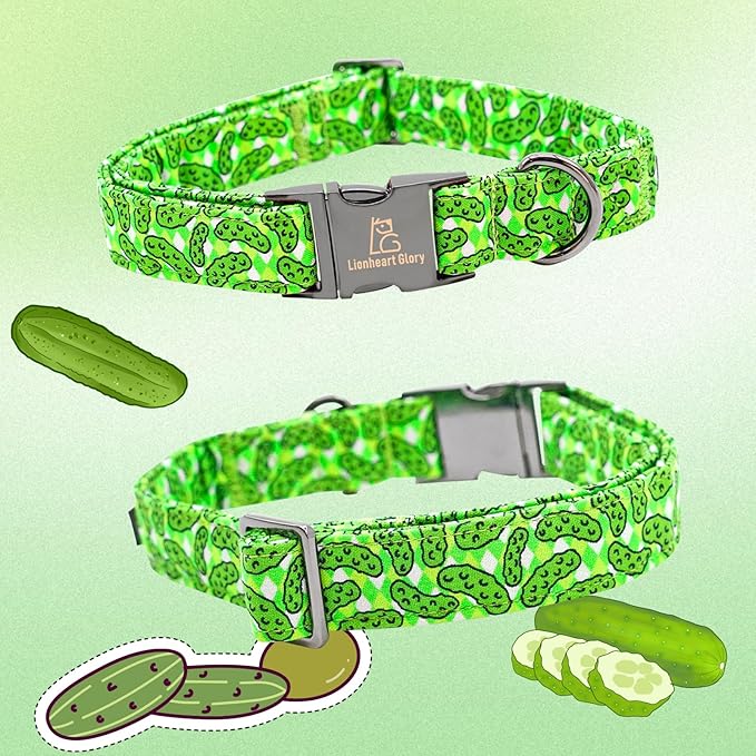 Lionheart Green Dog Collar - Soft, Durable, Adjustable for Females - Spring Collar Gift