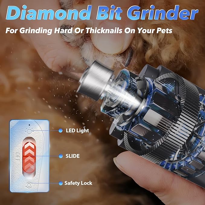 CATPICK 2-in-1 Cat Nail Clippers & Dog Nail Clippers Trimmers for Large Medium Small Dogs Cats Claw Trimmer Quick Sensor and Safety Guard USB Rechargeable with 2 LED Lights Dogs Nail Trimmer