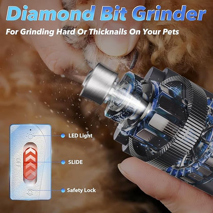 CATPICK 2-in-1 Cat Nail Clippers & Dog Nail Clippers Trimmers for Large Medium Small Dogs Cats Claw Trimmer Quick Sensor and Safety Guard USB Rechargeable with 2 LED Lights Dogs Nail Trimmer