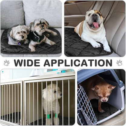 Clysee 8 Pack Self Heating Cat Mat Self Warming Cat Bed Extra Warm Thermal Pet Bed Mat Reflects Body Heat Washable Dog Crate Pad for Indoor Outdoor Pets(Black,16 x 20 Inch)