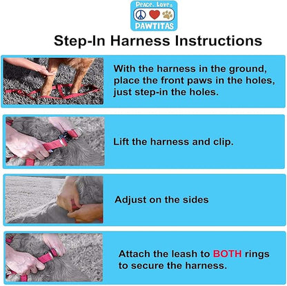 Pawtitas Solid Step-in Dog Harness – Adjustable No-Pull Vest for Puppies to Seniors, Safe & Comfortable M Purple